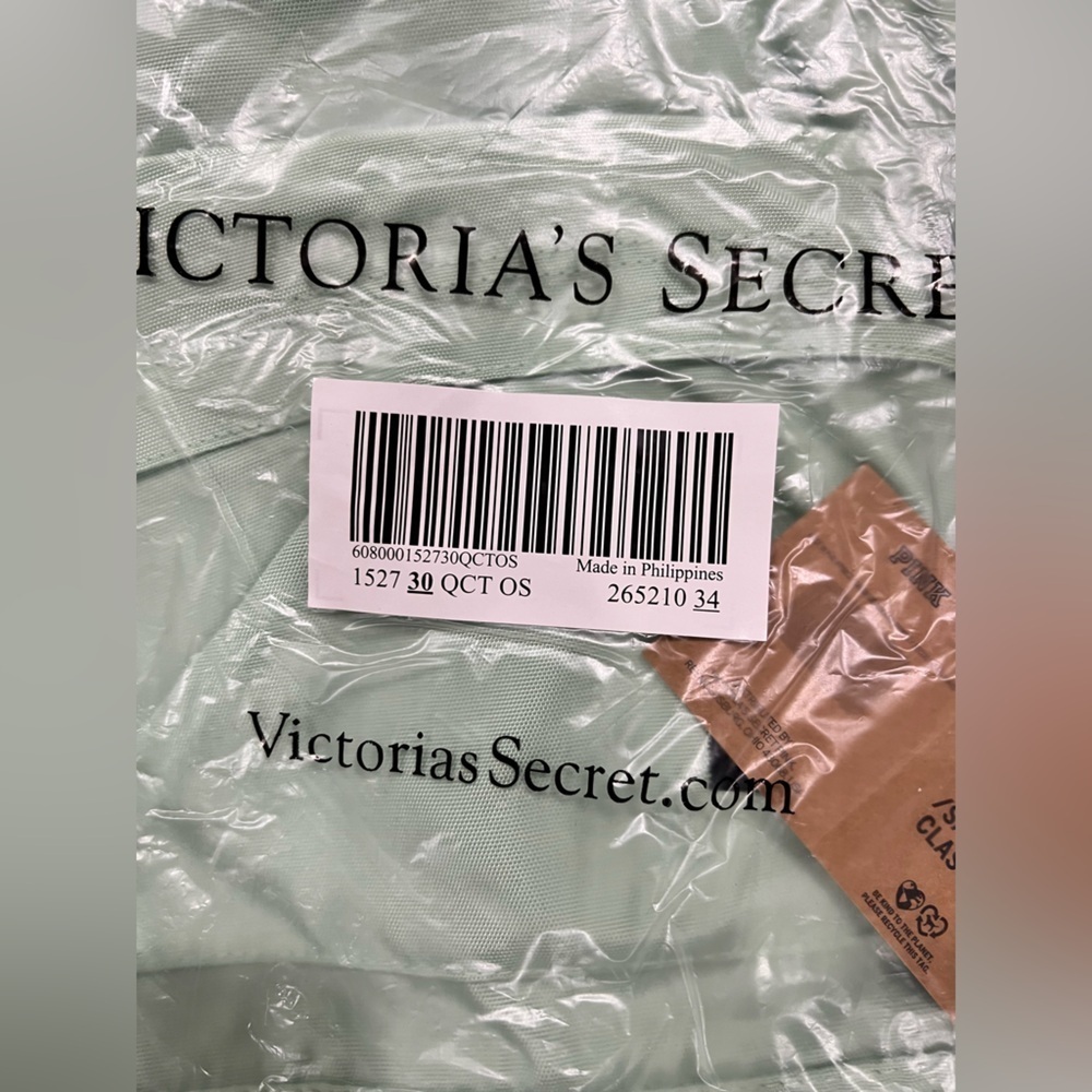 New NWT VS PINK Victoria Secret mint green classic backpack bag - Picture 3 of 6